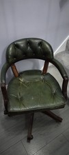 Chesterfield Leather Swivel Chair Vintage