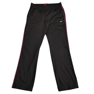 Nike Joggers Women M Black Pink Side Stripe Adjustable Vintage Y2K Athletic Dept - Image 1 of 4