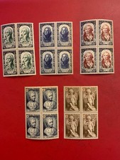 GW30 - timbres de France de 1950 -Bloc de 4 des N° 870 à 872 ;876 ;877 -Neufs **