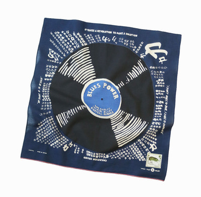 Kapital Fastcolor Selvedge Blues Power Record Bandana Limited
