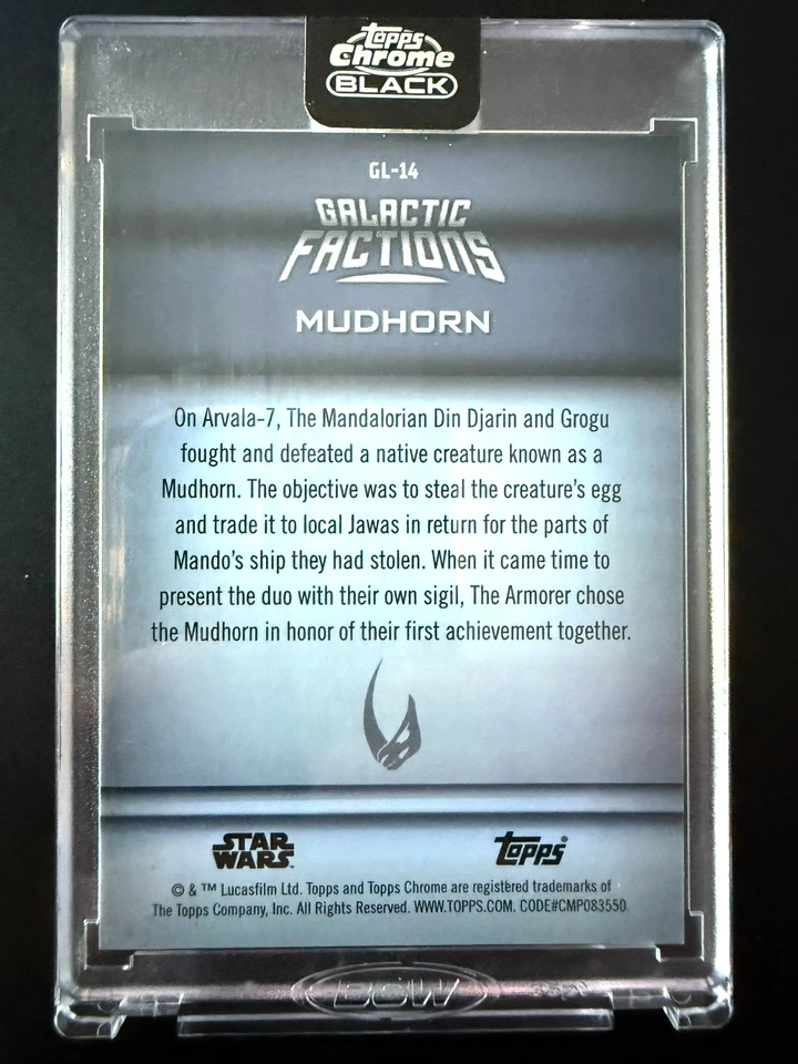 2025 Topps Chrome Black Star Wars Mudhorn Galactic Factions /99 Encased #GL-14 - Image 2 of 2