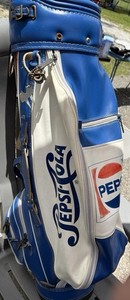 Vintage Jack Nicklaus Pepsi High Quality Leather Golf Bag - Working Zippers
