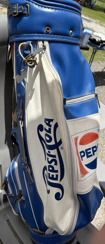 Vintage Jack Nicklaus Pepsi High Quality Leather Golf Bag - Working Zippers