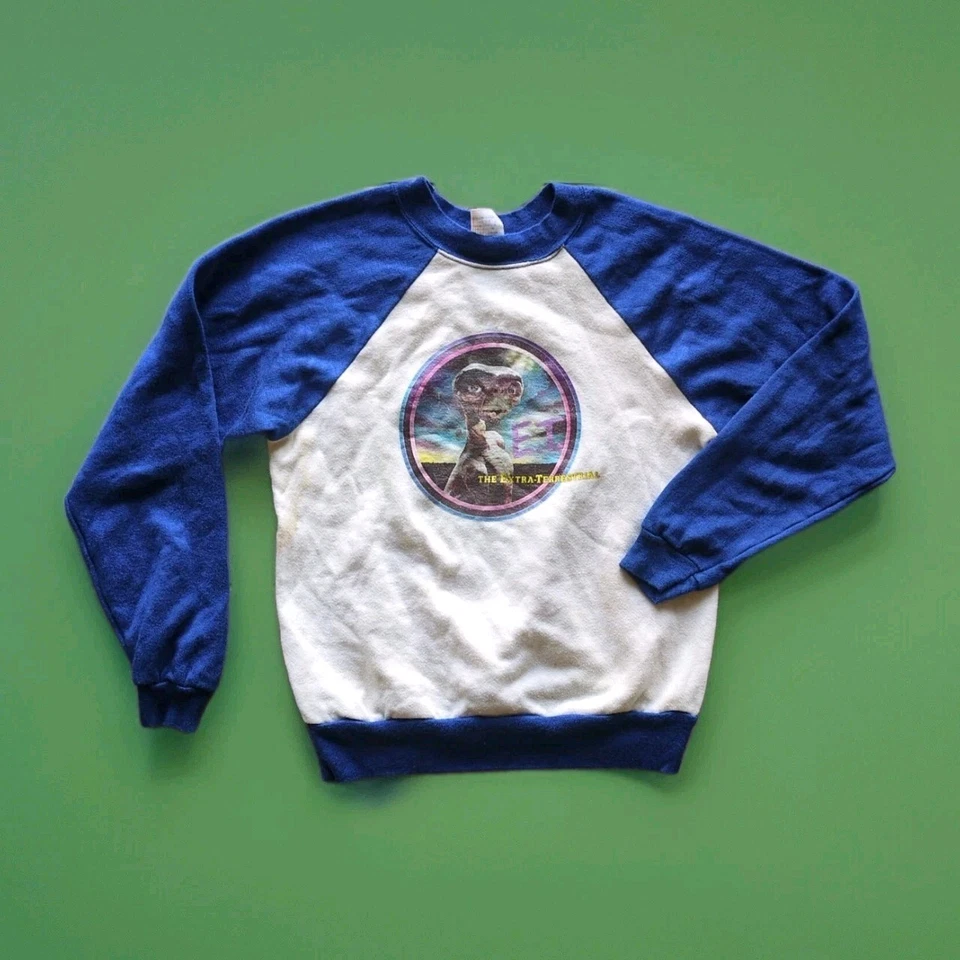 ¡Raro! ¡Con etiquetas! De colección 1982 E.T. Universal Studio Movie Sudadera Juvenil L Vintage Foto 3 de 4