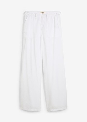 Wide Leg Hose aus Lyocell Gr. 36 Weiß Marlenehose Freizeit-Pants Neu*