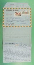 DR WHO 1983 NIGER UPRATED AEROGRAMME TO CANADA R31204