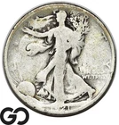 1921-D Walking Liberty Half Dollar, Lower Mintage Rare Key Date