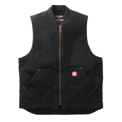 West Coast Choppers Weste Herren Schwarz Canvas Biker Motorrad Vest  S - 4XL