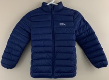 EDDIE BAUER Kid's Full-Zip 650 Down Puffer Jacket Blue Size S 6/7 