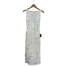 NWT Lulu's Taylin White Floral Applique Backless Midi Dress M