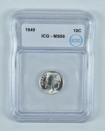 1949 Roosevelt Dime MS66 ICG