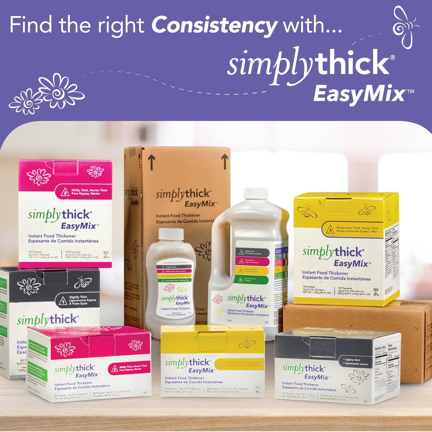 Simplythick Easymix | 25 Count of 96G Bulk-Serving Packets | Gel Thickener for D