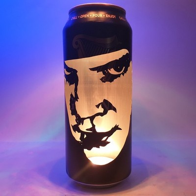 Eine orange Bierdosenlaterne mit Uhrwerk! Stanley Kubrick, Pop Art Lampe, einzigartiges Geschenk!