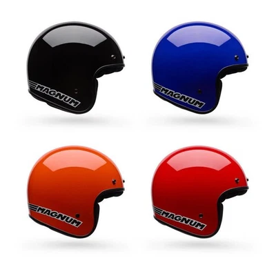 Bell Magnum Jethelm Open Face Solid Retro 34 Helm Fiberglas Schwarz D Ring - Bild 1 von 4