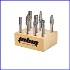 10PC Carbide Burr Set with 1/4" Shank - Ideal for Engraving and Grinding Tasks