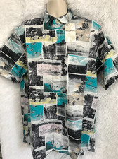 Tommy Bahama Big Tall Tortola Snapshots Shirt Men's Size LT Tropical Teal NWT