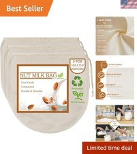 3 PCS 12"x12" Nut Milk Bags - 100 Unbleached Cotton Cheesecloth, Reusable Fo...