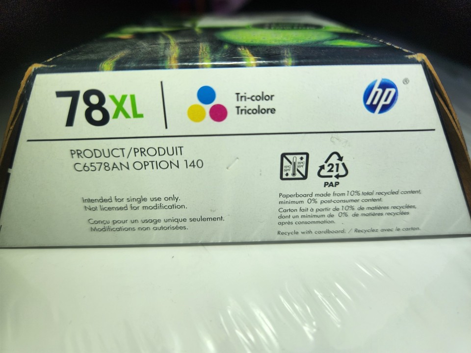 Cartouche D'encre HP 78XL Originale – Tri-couleur, Neuve Sous Blister, Date 09/2016