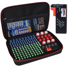 Battery Organizer Storage Box with Tester, Battery