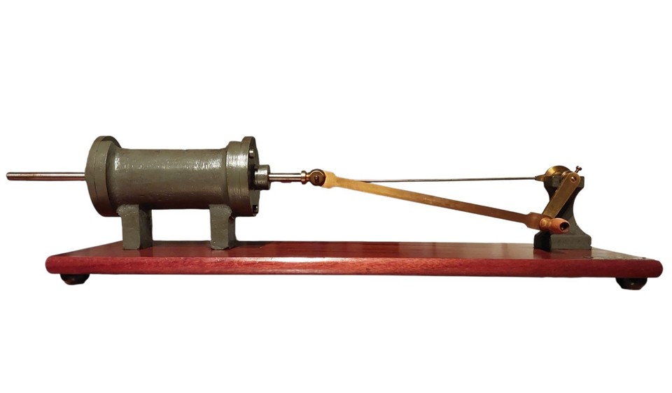 A rare 71cm 19th-century French steam engine demonstration model from E. Deyrolle — a museum-grade teaching artifact that is genuinely jaw-dropping as a display piece.