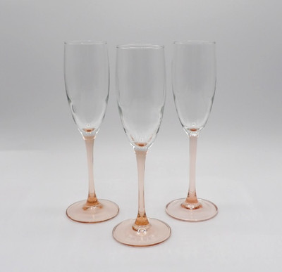Rose by Cristal D Arques-Durand Luminarc Fluted Champagne Set of 3
