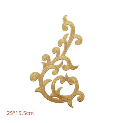 2pcs Gold Silber Patches Bestickt Blume Applikation DIY Kostüm Handwerk Dekor