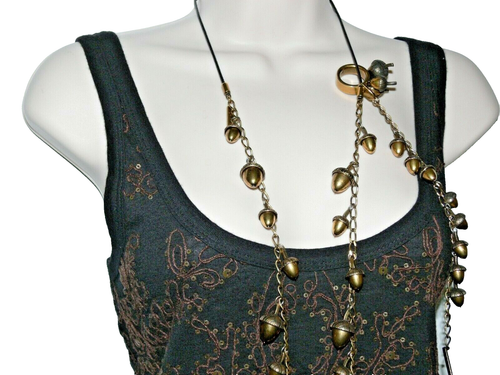 NEW BURBERRY SET- ACORN CHARM GOLD TONE CHAIN,BRACELET,RING MADE IN ENGLAND - Picture 7 of 21