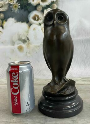 Handcrafted by Lost Wax Method Modern Art Owl Bronze Sculpture Figurine DEAL Art