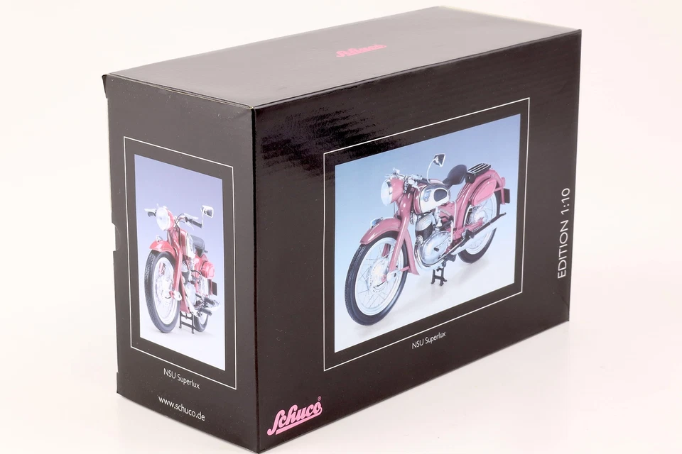 1:10 Schuco NSU Super Lux Moto Rosso/Cromo 450653400 - Immagine 4 di 4