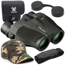 Vortex Optics Vanquish 10x26 Reverse Porro Prism Binocular with CF Hat Bundle