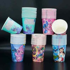 Taza de papel desechable Stitch Cup 9 oz nueva bebida 250 ml suministros para fiestas 10 piezas