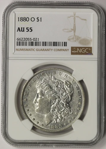 1880-O Morgan Dollar $1 AU 55 NGC