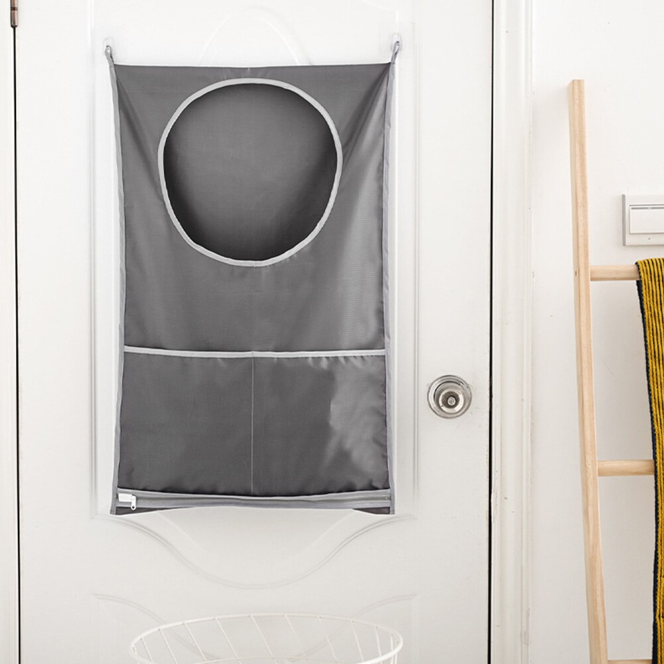 Hanging Hamper Laundry Bag Capacity Washable Bathroom Over Door Storage