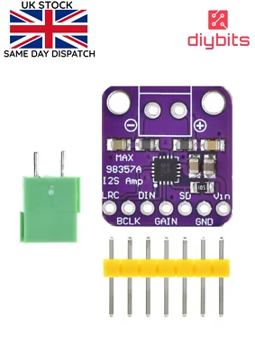 DIYBITS MAX98357A I2S DAC Decoder 3W Class D Amplifier Breakout Audio Interface Pi ESP