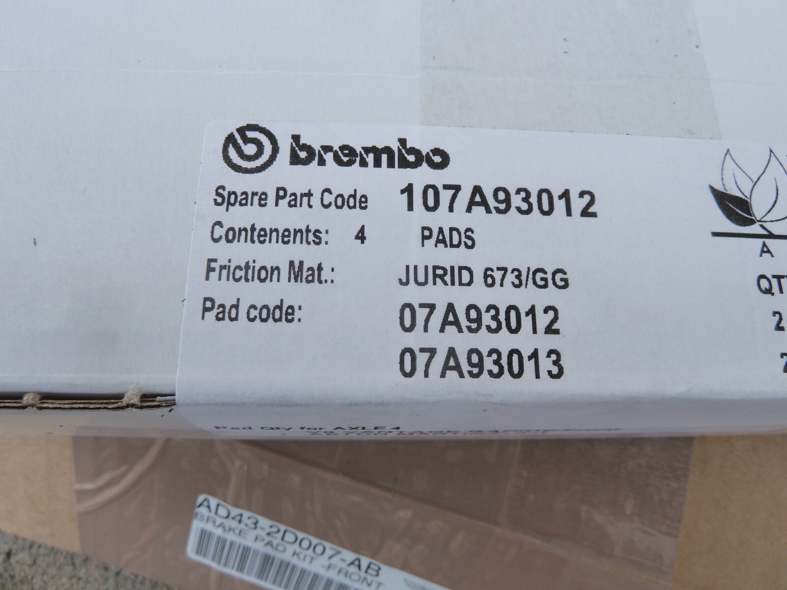 NEW Aston Martin Rapide Vantage V8 Factory BREMBO Front Brake Pad Kit Set Pads
