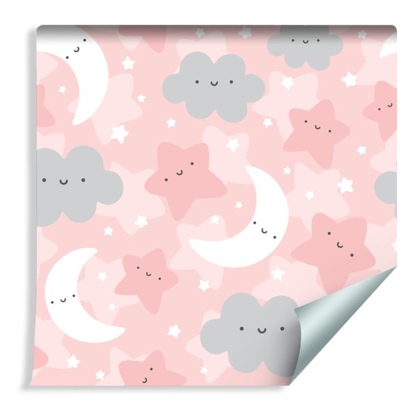 10M Vlies Tapete Rolle Kinderzimmer Wolken Sterne Monde Himmel Natur Xxl 779-image