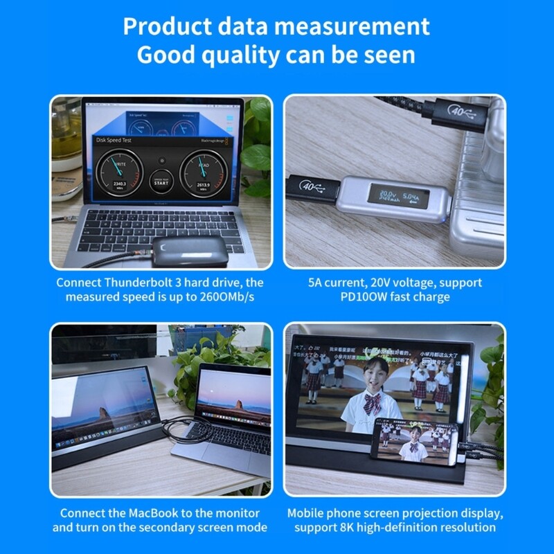 USB C Cable USB C to USB C 100W Charging Cable for Laptop Cellphone Hard Disk-image