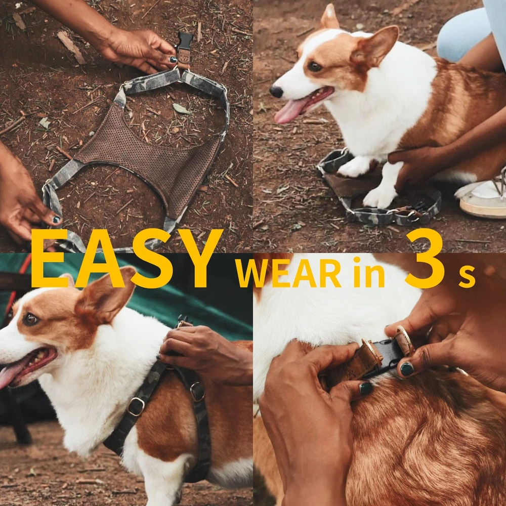 Dog Harness, No Pull Dogs Harness and Multi-Function Leash Set for Medium Dog...