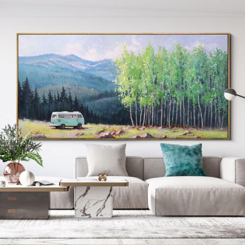 XLSJERST Nature Mountain Canvas Wall Art - National Park Painting Green Ridge...
