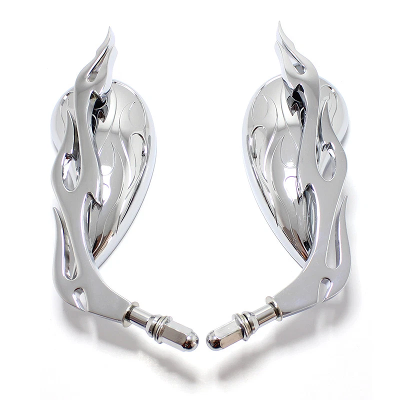 Espejos retrovisores cromados para motocicleta Harley Davidson Sportster 1200 883 Electra Glide A Foto 3 de 4