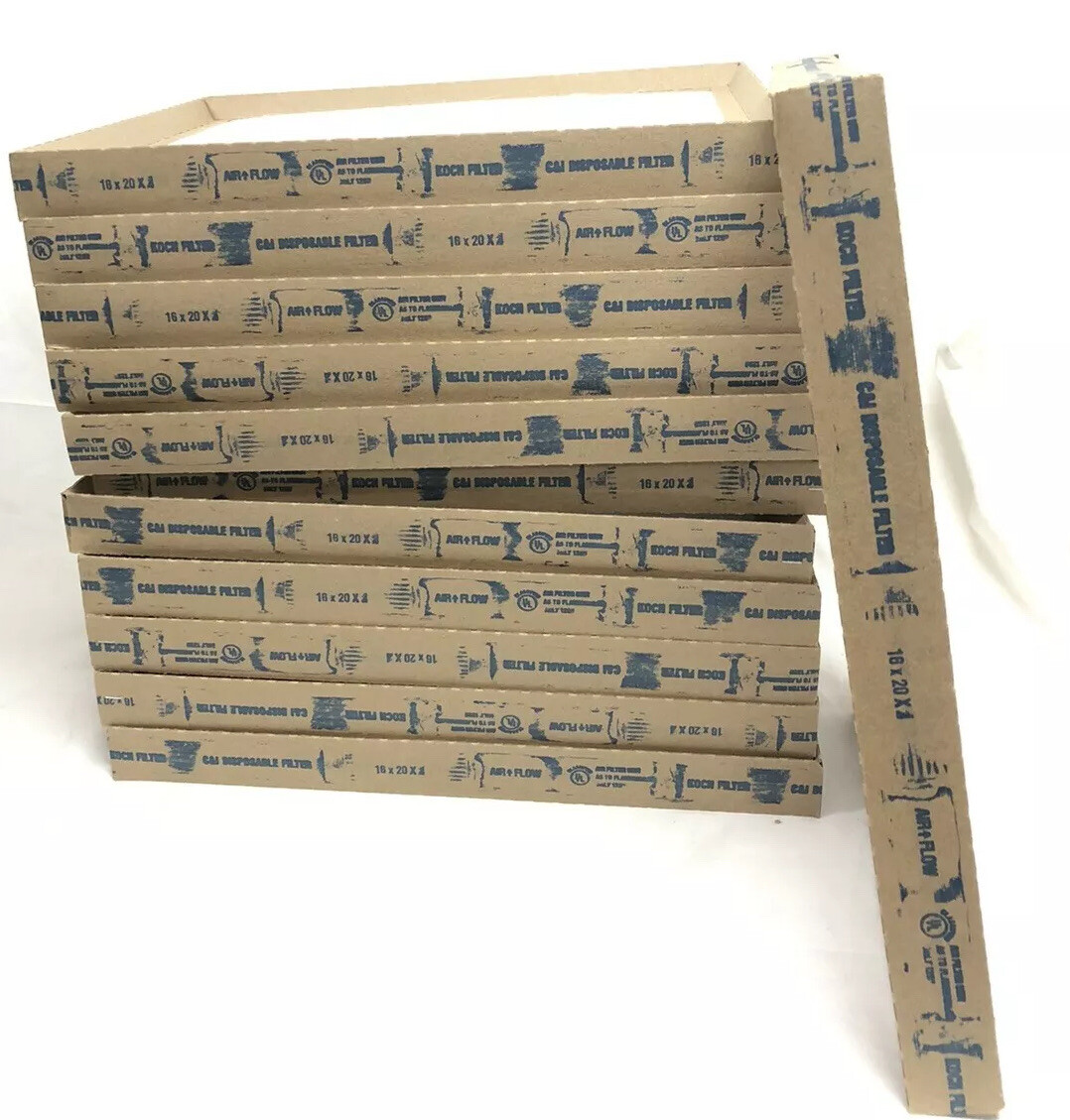 12 KOCH Fiberglass Panel Air Filters 276160200 16x20x2 New Open Box