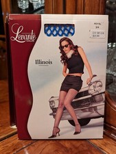 Levante Calze Italian Imported Illinois Royal Blue Fishnet Tights In L/XL Italy