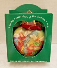 1992 Tomorrow Today Handmade Decoupage Ornament - New in Box