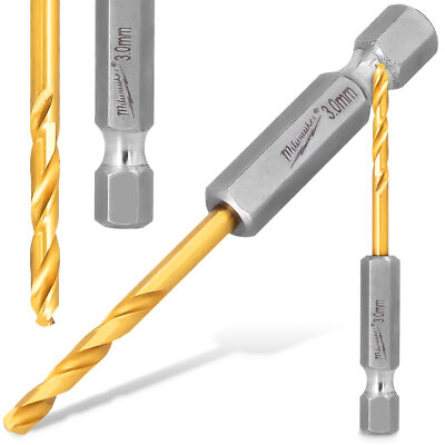 Metallbohrer Stahlboherer 3 mm HEX HSS-G Milwaukee Spiralbohrer Edelstahlbohrer