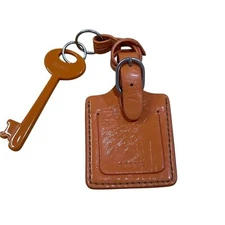 Fossil Patent Leather Orange Luggage Tag