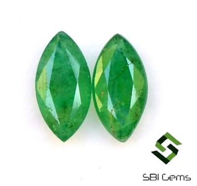 2 טבעlich Emerald Marquise Paar 1,60 Cts Unbehandelt 10x5 mm GTL SBI Gems