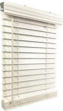 GrandWood Faux Wood Blinds 2" Plantation Style 52W x 72L White