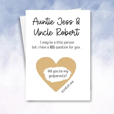 SQUIDGEMAKES Will you be my godparent godmother godfather scratchoff been meaning to ask card