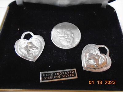 FRITCH BROTHERS SILVERSMITHS never worn vintage earring HORSEHEAD hand engraved