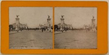Pont Alexandre III Paris Exposition universelle 1900 Photo Stereo Argentique 